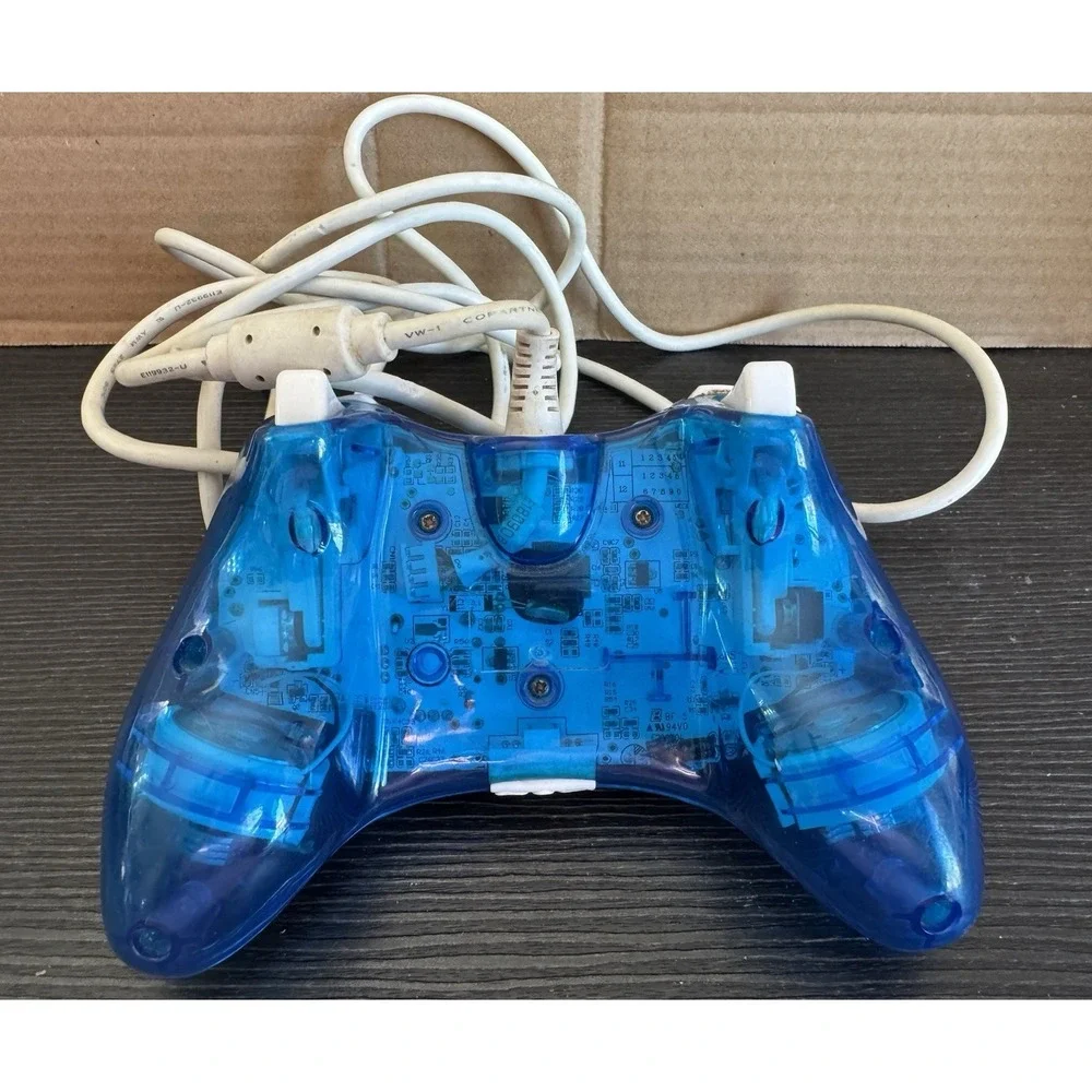 Rock Candy Wired Blue Controller Microsoft Xbox 360 See Thru **not tested